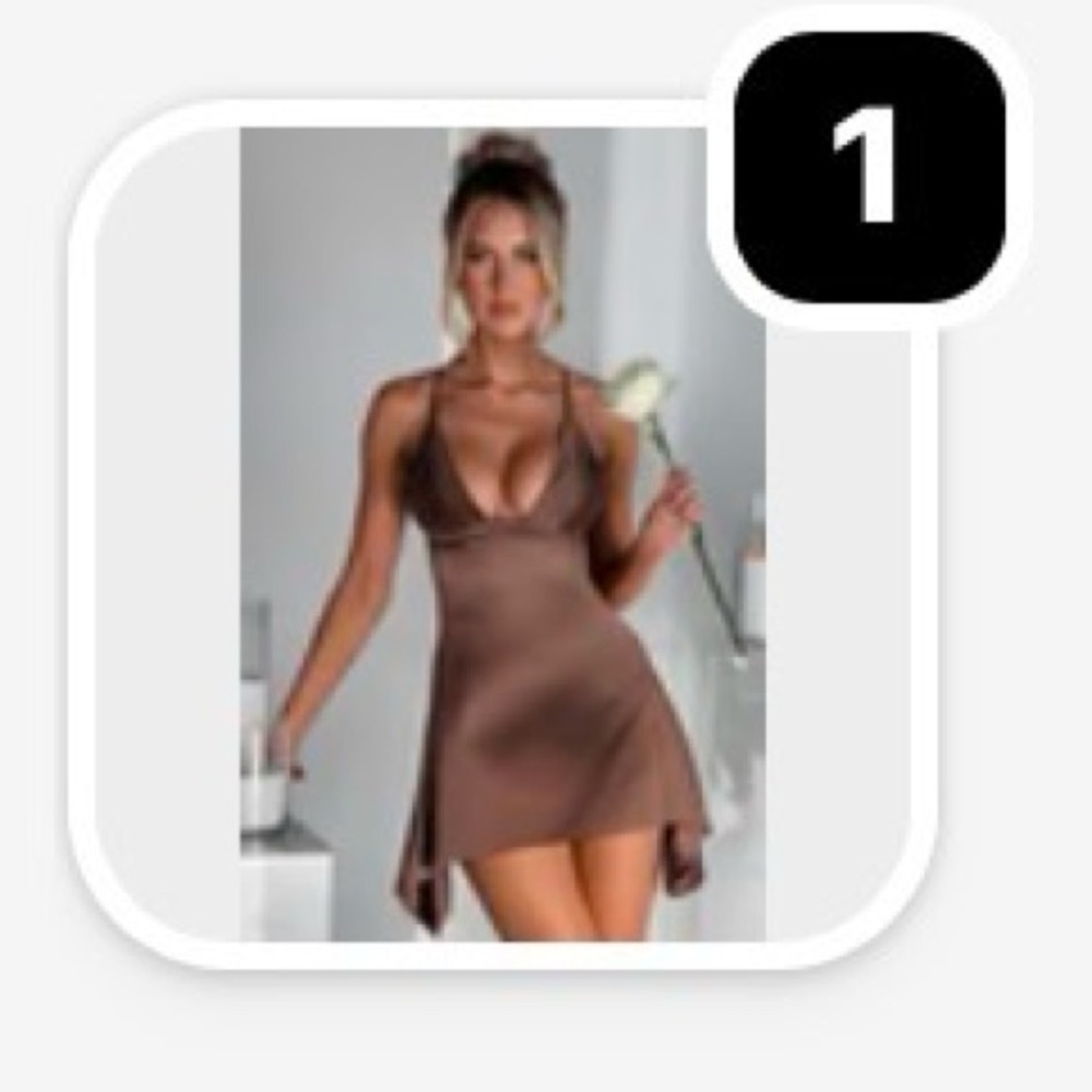 Chic Brown Halter Mini Dress